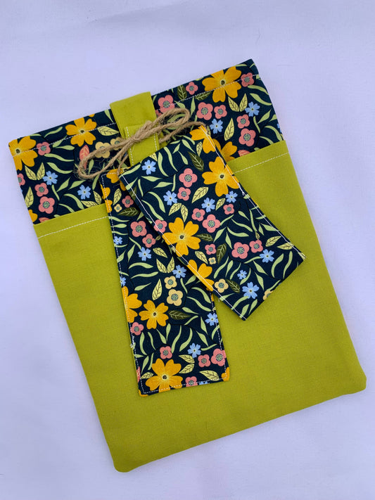 Green Floral Book Sleeve Set