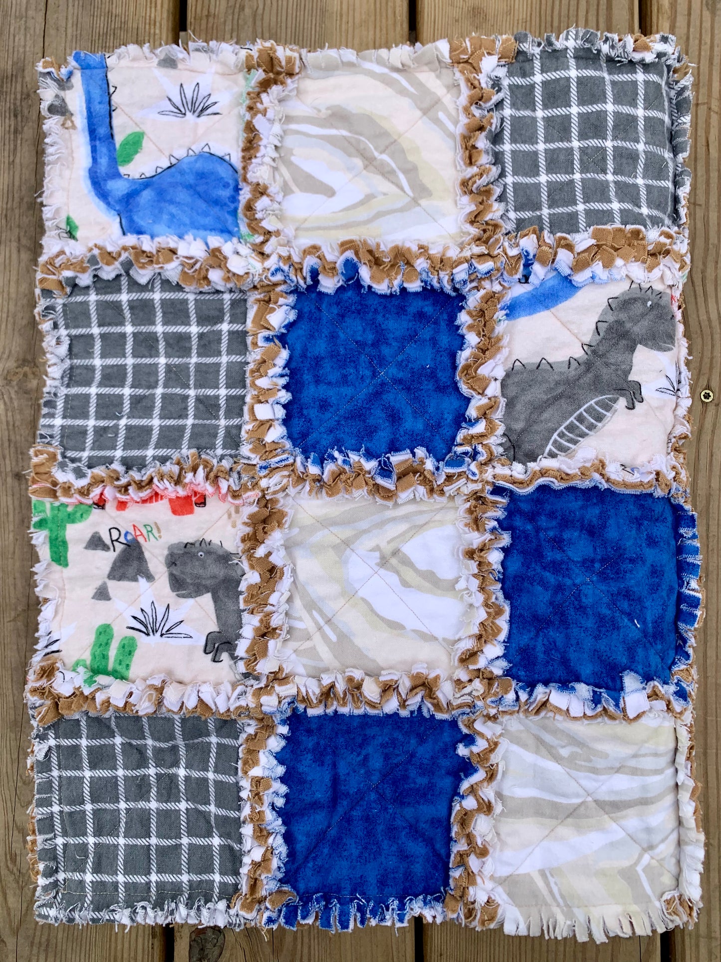 Dino Stomp Baby Rag Quilt